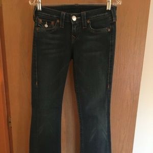 TRUE RELIGION WOMENS JEANS, 25X33, MID-RISE, BOOT-